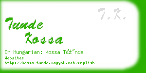 tunde kossa business card